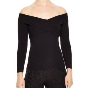 Sandro Off-Shoulder Black Sweater
